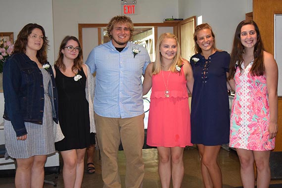 2016 Scholarship Winners from the left: Elizabeth Hallberg, 
               Shannon McGrath, Devon Clark, Sydney Deppas, Laurel Finson and Morgan Johnson