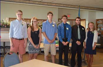 2014 Scholarship Winners: Derek L. Smith, Emily H. Kling, 
               Matthew P. Johnson, Mitchell Lanper, Joshua Lamper and Shelby Adams. Absentis Melissa McGrath